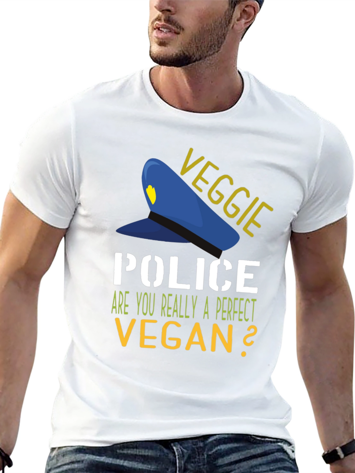 Veggie Police Vegan T-Shirt - Perfect Vegan Question