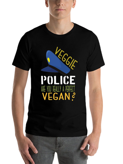Veggie Police Vegan T-Shirt - Perfect Vegan Question