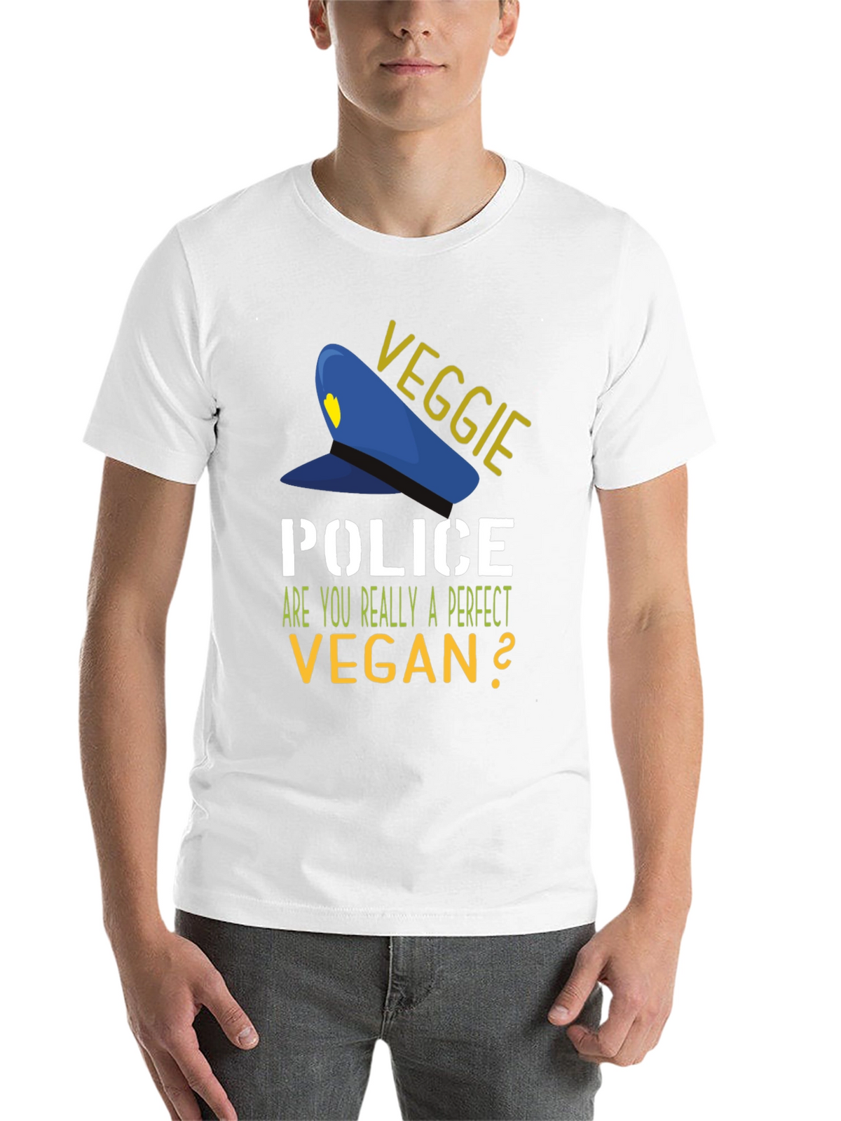 Veggie Police Vegan T-Shirt - Perfect Vegan Question