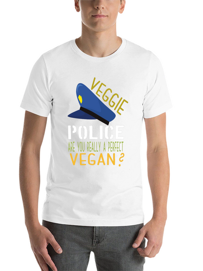 Veggie Police Vegan T-Shirt - Perfect Vegan Question