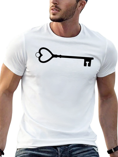 Heart Key Graphic T-Shirt - Stylish & Unique Design