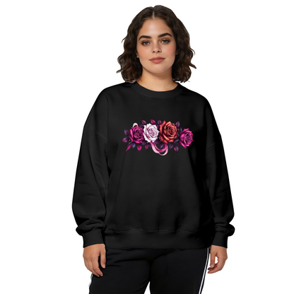 Moody Rose & Snake Art Graphic Crewneck Sweatshirt