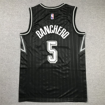 Men's Orlando Magic Paolo Banchero #5 Black 2023/24 Swingman Jerseys - City Edition