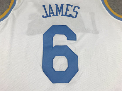 Men's Los Angeles Lakers LeBron James #6 White 2022/23 Swingman Jerseys - Classic Edition