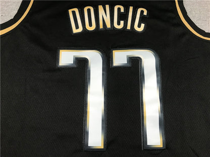 Men's Dallas Mavericks Luka Doncic #77 Swingman Player Jerseys Black