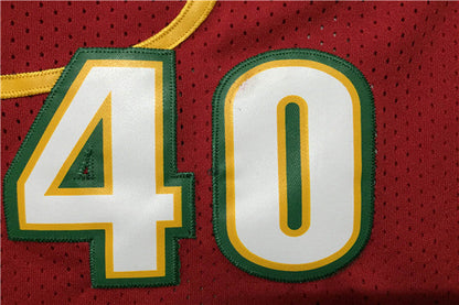 SuperSonics 40# Sean Kemp Red 97-98 Classic Retro New Fabric Fan Edition Jersey