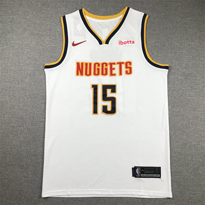Men's Denver Nuggets Nikola Jokic #15 NBA White 2020/21 Swingman Jerseys