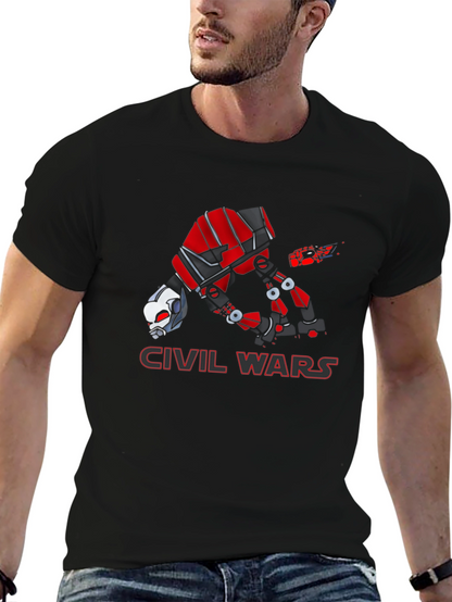 Civil War Ant-Man Graphic Print Black T-Shirt