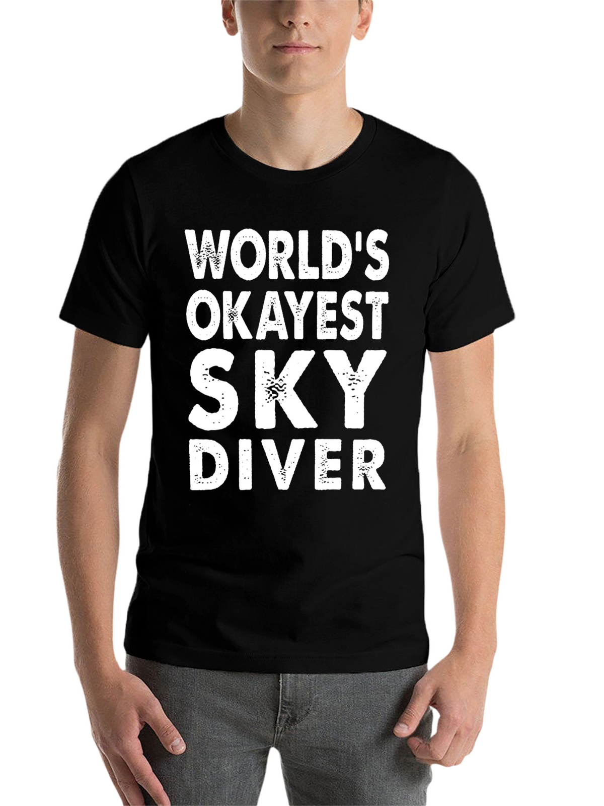 Worlds Okayest Sky Diver - Funny Graphic T-Shirt
