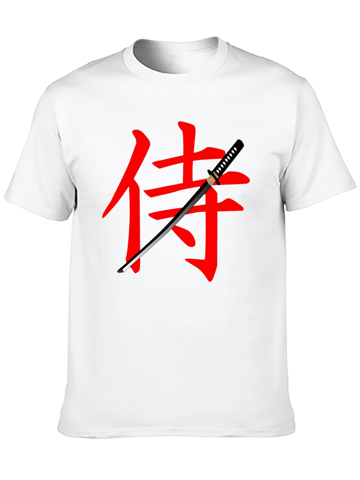Samurai Sword Graphic Tee - Black Cotton T-Shirt