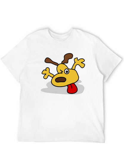 Cartoon Dog Graphic Black T-Shirt