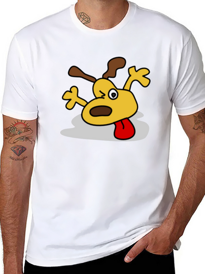 Cartoon Dog Graphic Black T-Shirt