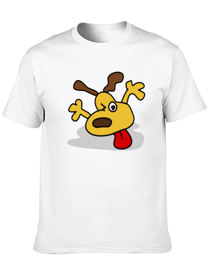 Cartoon Dog Graphic Black T-Shirt