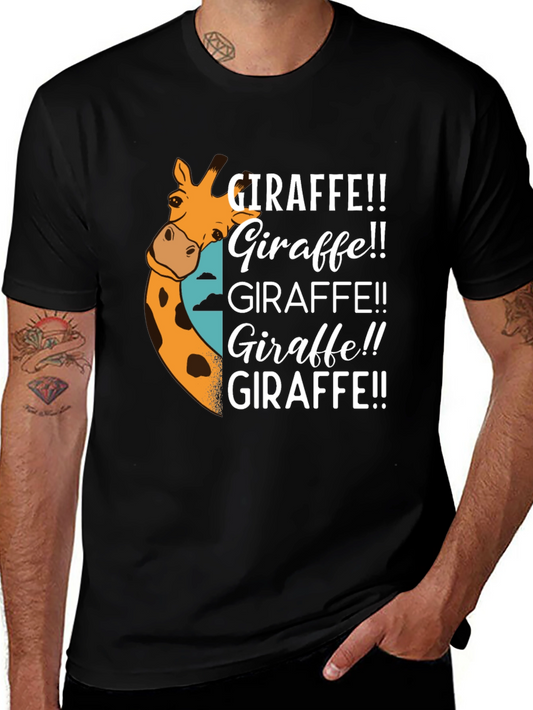 Giraffe Graphic Black T-Shirt