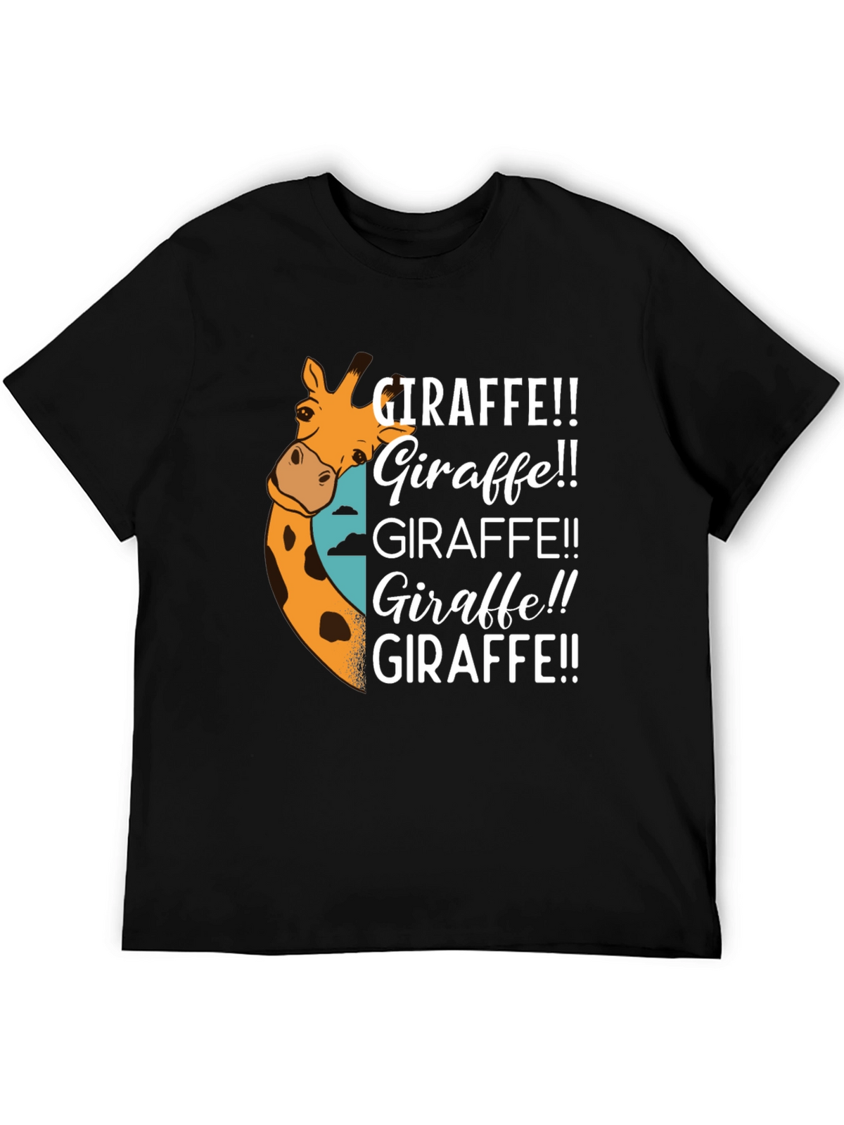 Giraffe Graphic Black T-Shirt