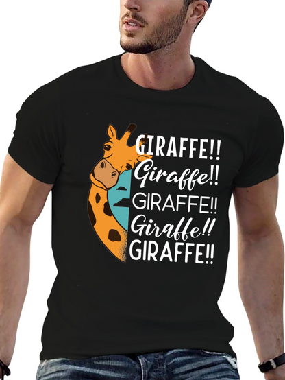 Giraffe Graphic Black T-Shirt