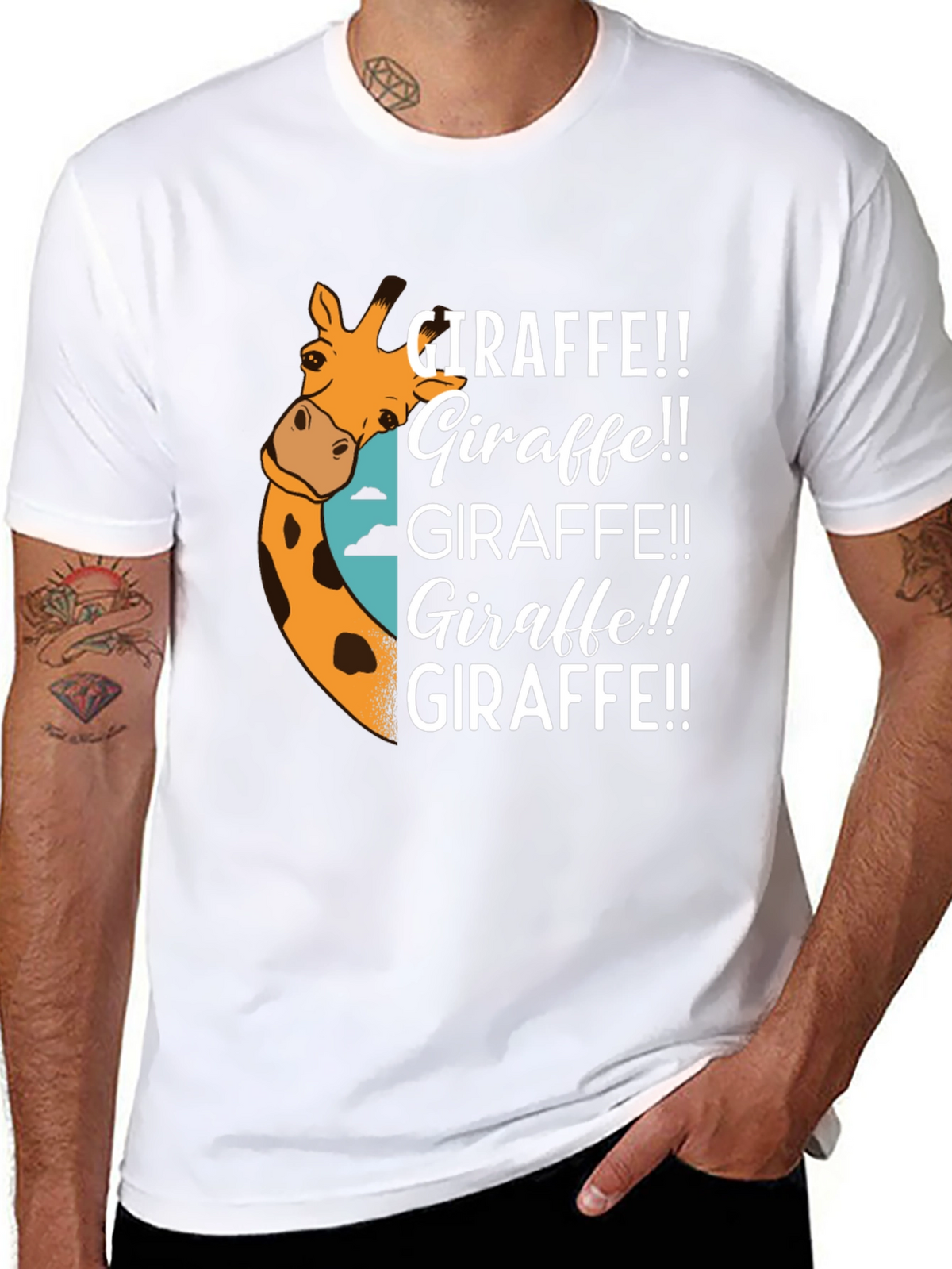 Giraffe Graphic Black T-Shirt