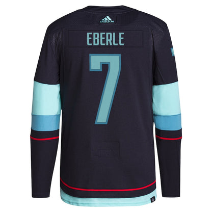 Men's Seattle Kraken Jordan Eberle adidas Navy Home Primegreen Authentic Pro Player - Jersey