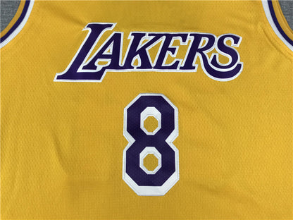 Men's Los Angeles Lakers Kobe Bryant #8-24 Yellow Swingman Player Jerseys