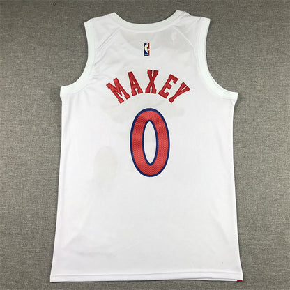 Men's Philadelphia 76ers Tyrese Maxey #0 White 2022/23 Swingman Jerseys - City Edition