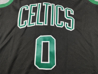 Men's Boston Celtics Jayson Tatum #0 Black Swingman Jerseys - Statement Edition