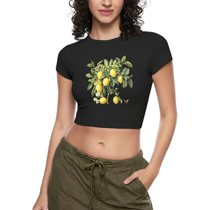 Vintage Watercolor Lemon Tree Cottagecore White Crop Top
