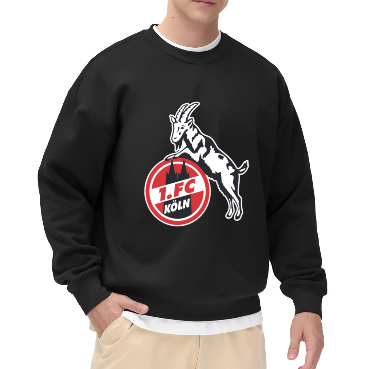 FC K?ln Hennes Billy Goat Bundesliga Fan Crewneck Sweatshirt