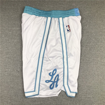 Men's Los Angeles Lakers White City Edition Basketball Shorts1