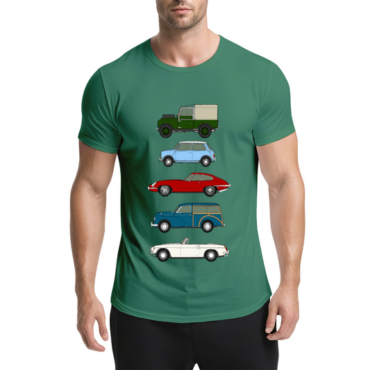 Classic British Retro Car Collection Car Lover Tee