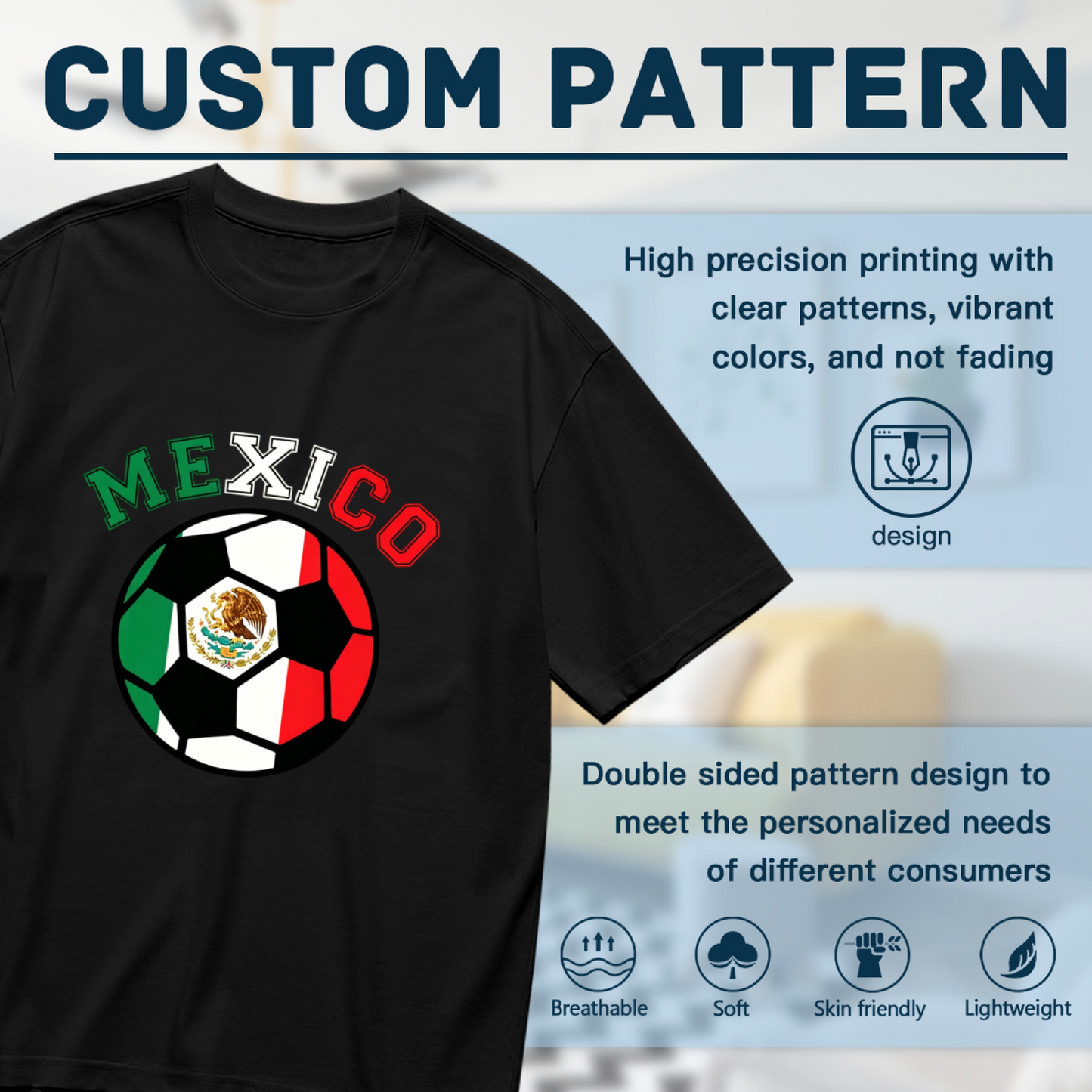 Mexico Flag Soccer National Pride Football Tee