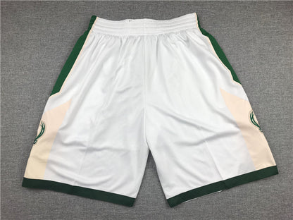 Men's Milwaukee Bucks White Basketball Shorts1
