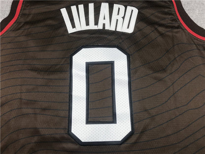 Men's Portland Trail Blazers Damian Lillard Brown Swingman Jerseys City Edition
