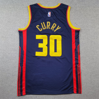Men's Golden State Warriors Stephen Curry #30 Navy 2024/25 Swingman Player Jerseys - City Edition