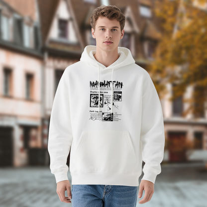 Retro Newspaper Manhattan Art Print Casual Hoodie
