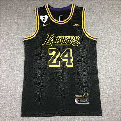 Men's Black mamba Los Angeles Lakers Kobe Bryant #24 Jerseys peach heart