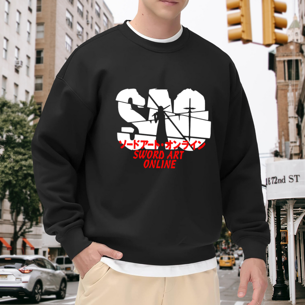 SAO Sword Art Online Kirito Anime Crewneck Sweatshirt
