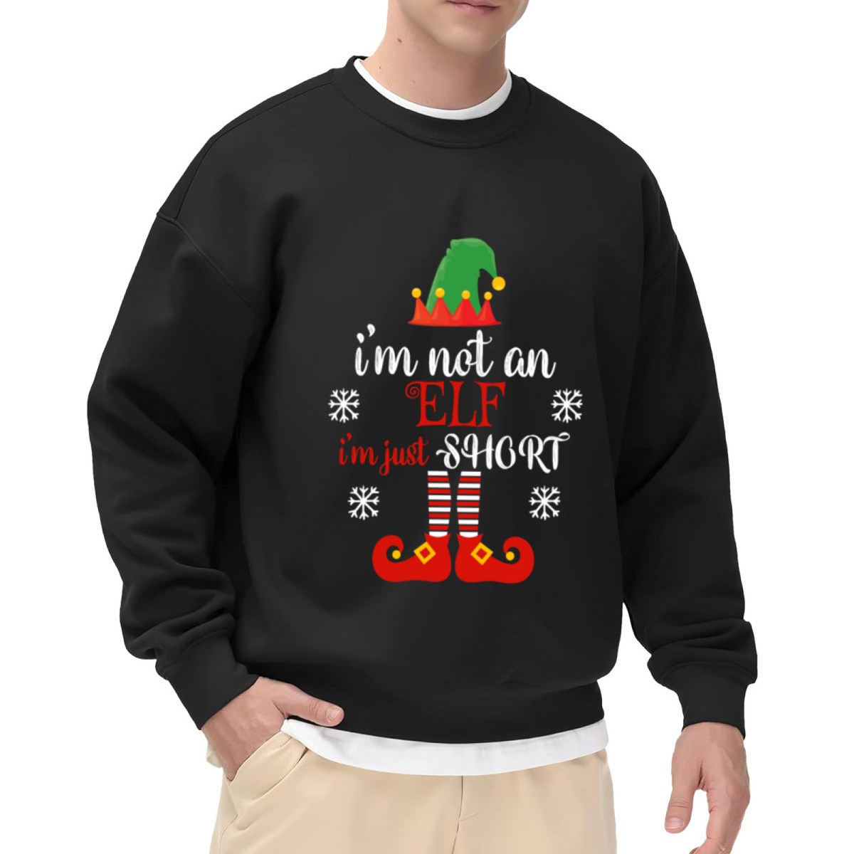 I'm Not An Elf I'm Just Short Funny Christmas Crewneck Sweatshirt