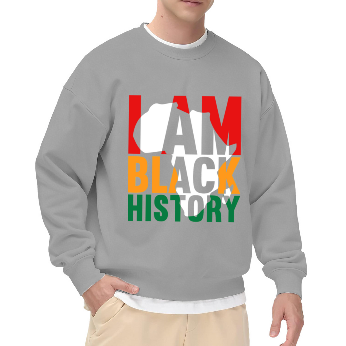 I Am Black History African Heritage Pride Statement Crewneck Sweatshirt