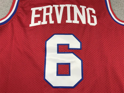 Men's Philadelphia 76ers Julius Erving #6 Red Hardwood Classics Swingman Jerseys