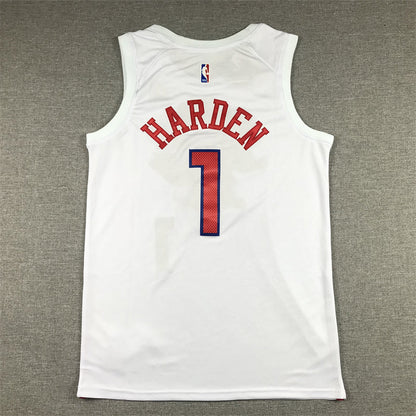 Men's Philadelphia 76ers James Harden #1 White 2022/23 Swingman Jerseys - City Edition