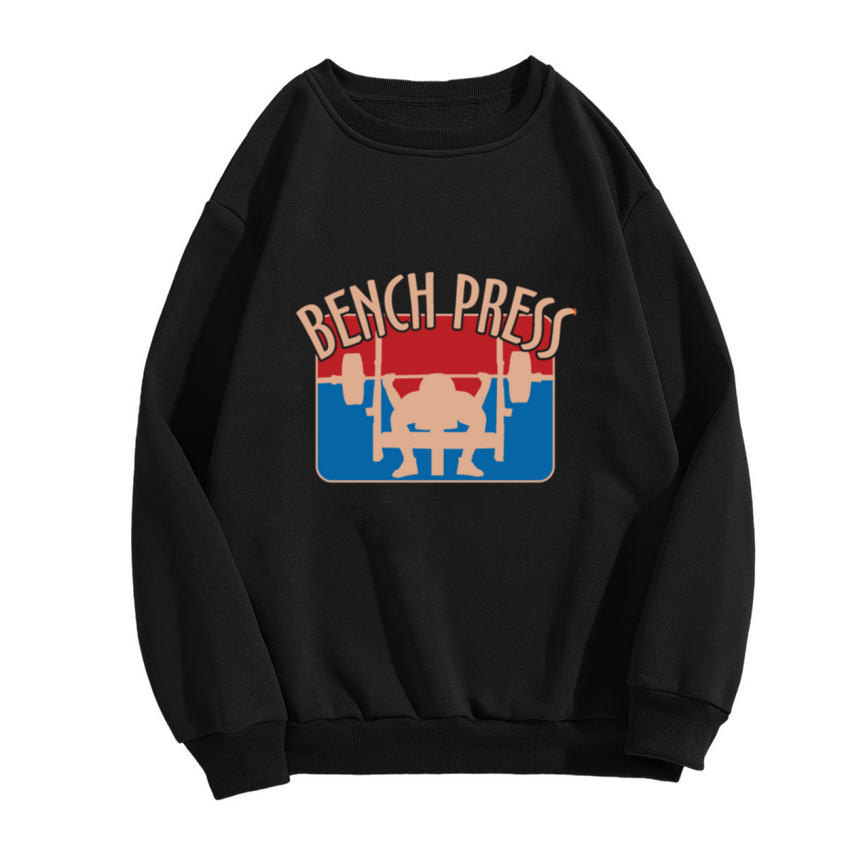 Retro Bench Press Weightlifting Gym Crewneck Sweatshirt