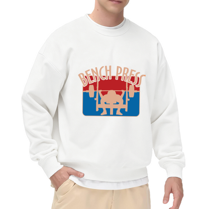 Retro Bench Press Weightlifting Gym Crewneck Sweatshirt