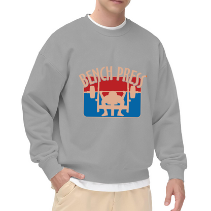 Retro Bench Press Weightlifting Gym Crewneck Sweatshirt