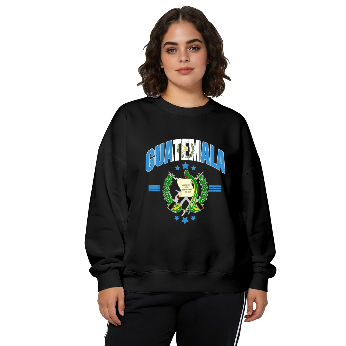 Guatemala National Emblem Retro Print Crewneck Sweatshirt
