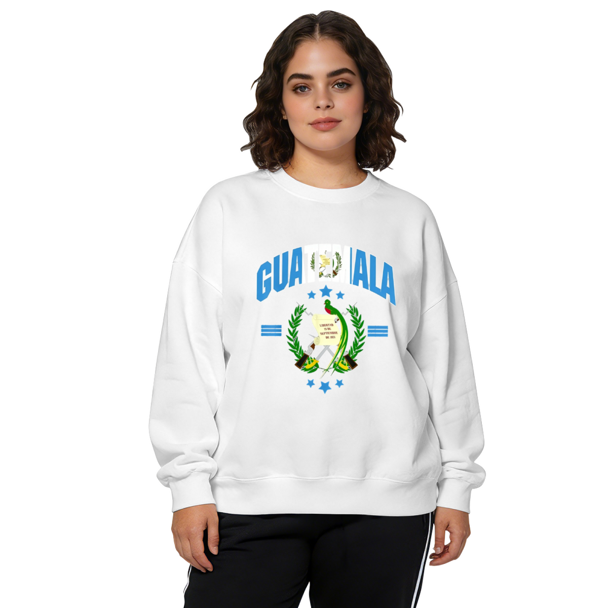 Guatemala National Emblem Retro Print Crewneck Sweatshirt