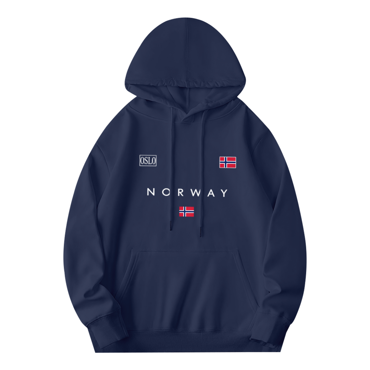 Trendy Norway Oslo National Flag Printed Navy Hoodie