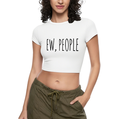 Half Leopard Print Dahlia White Fashion Crop Tee