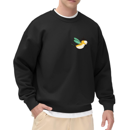Tiny Cute Flying Bird Cartoon Chest Sweatshirt