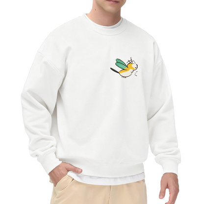 Tiny Cute Flying Bird Cartoon Chest Sweatshirt