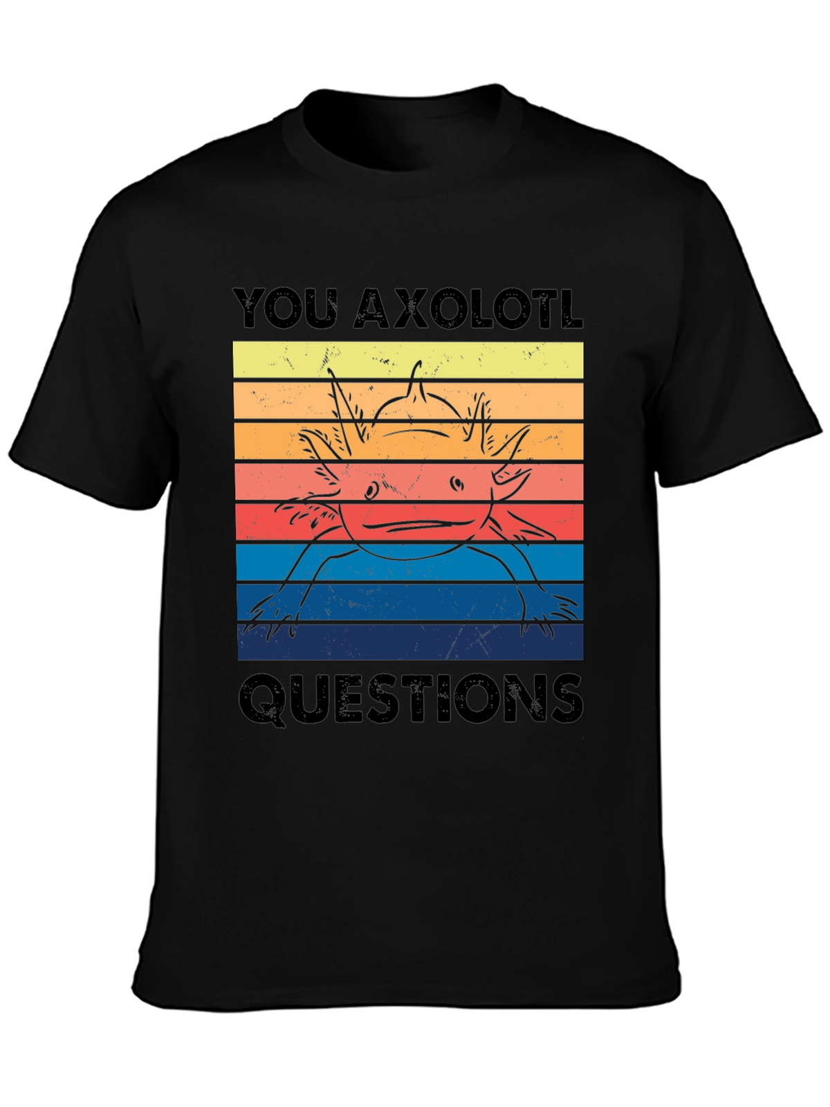 Axolotl Questions Graphic Tee - Unisex Black T-Shirt